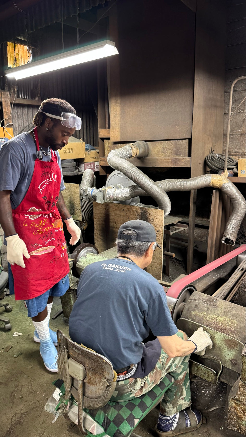 Knife Making Experience — grinding a blade with the master
