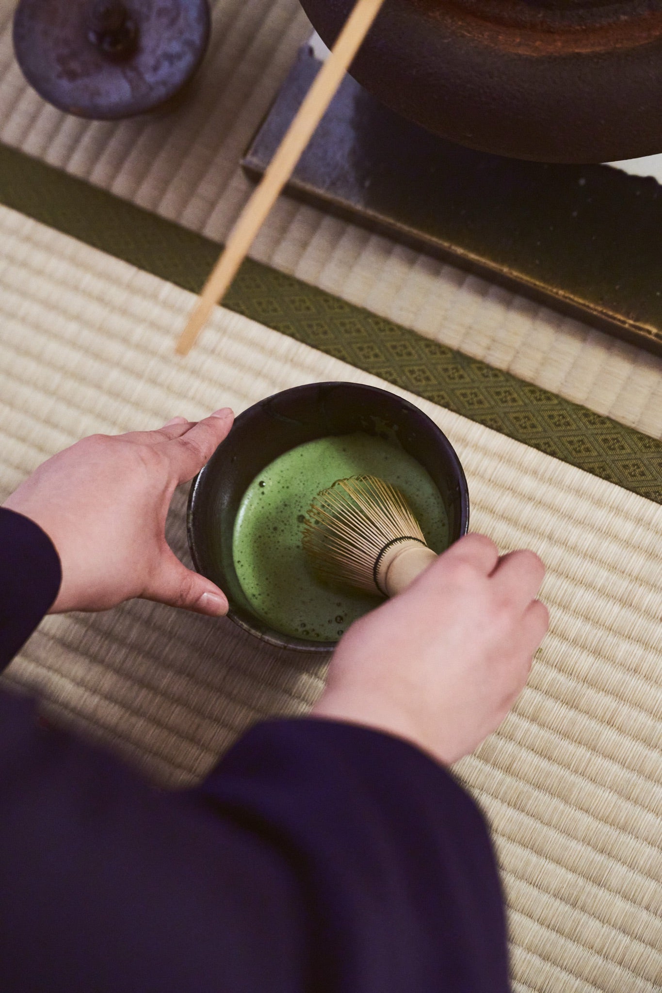 Samurai Tea Ceremony — whisking matcha