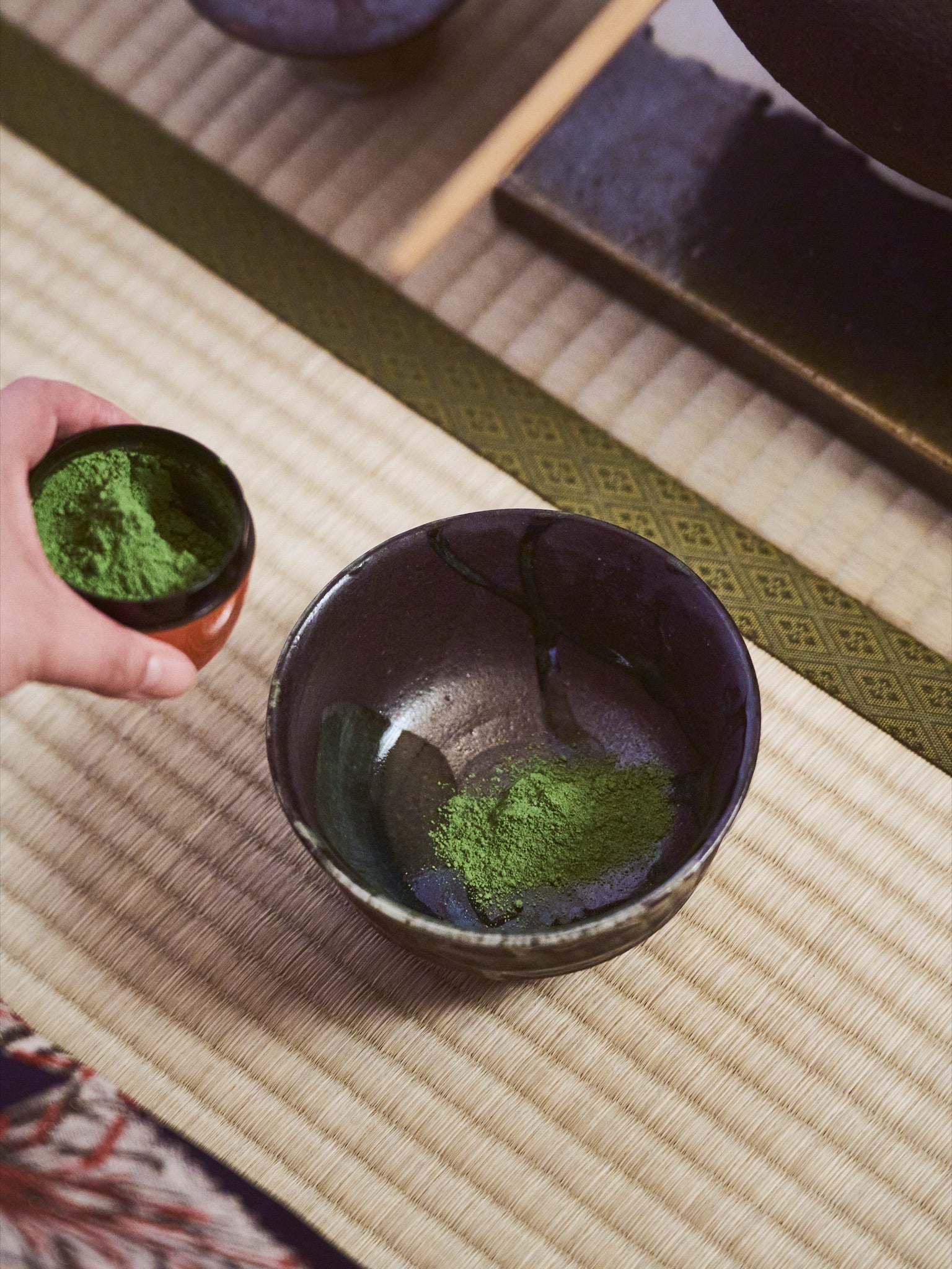 Samurai Tea Ceremony — matcha in the bowl